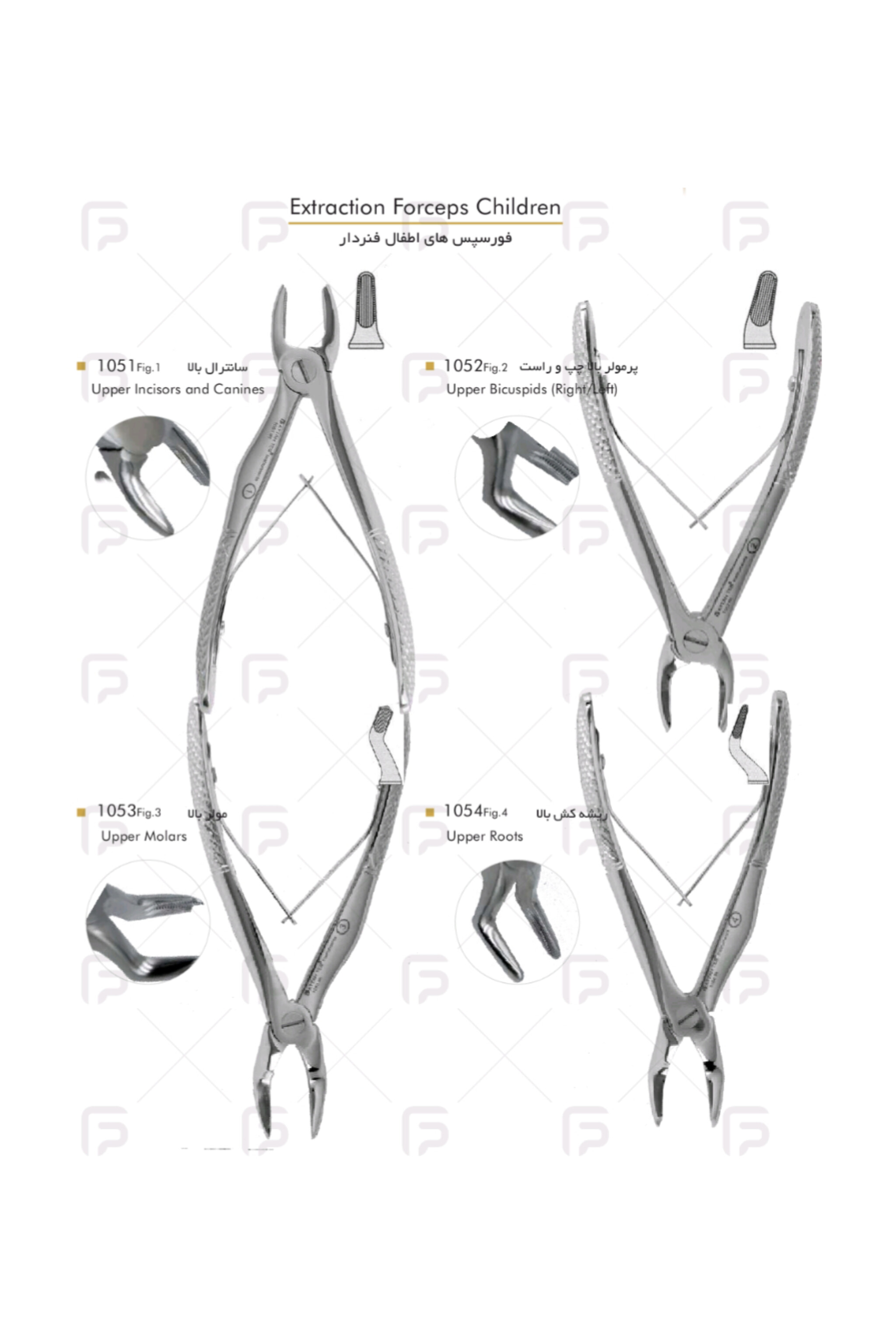 انواع فورسپس اطفال فنردار - فتاح طب